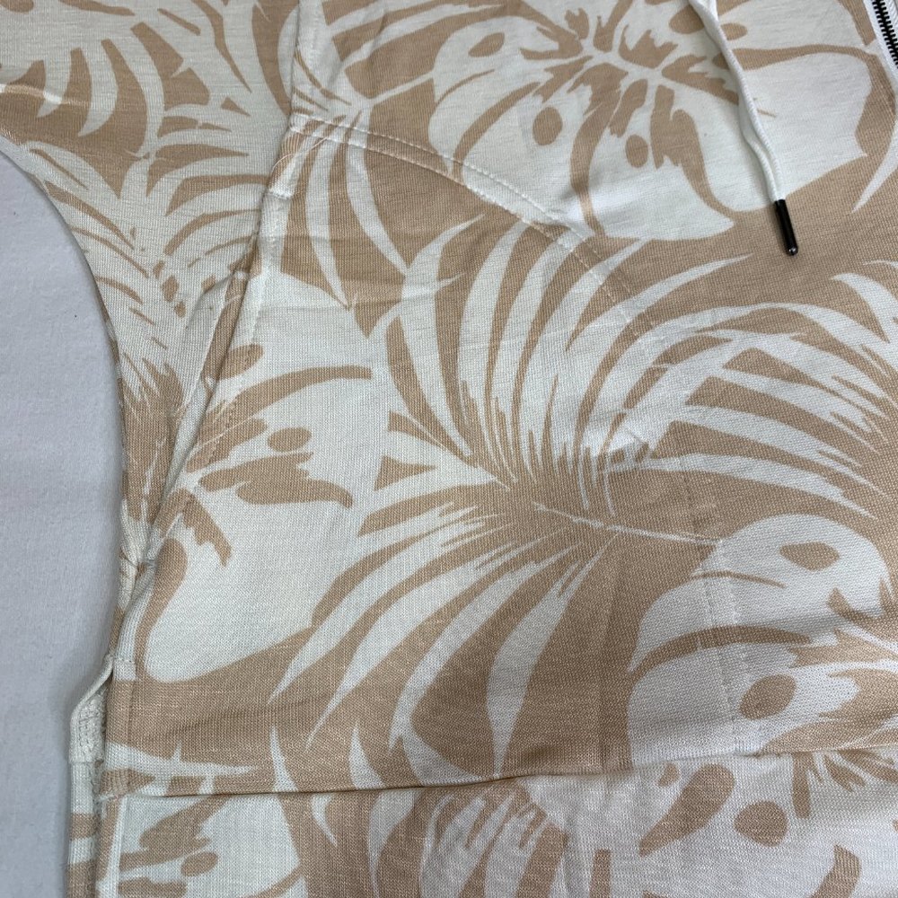 Vintage America Spirit Full Zip Hoodie Jacket Pockets Tropical Leaf Size M NWT - Picture 4 of 11